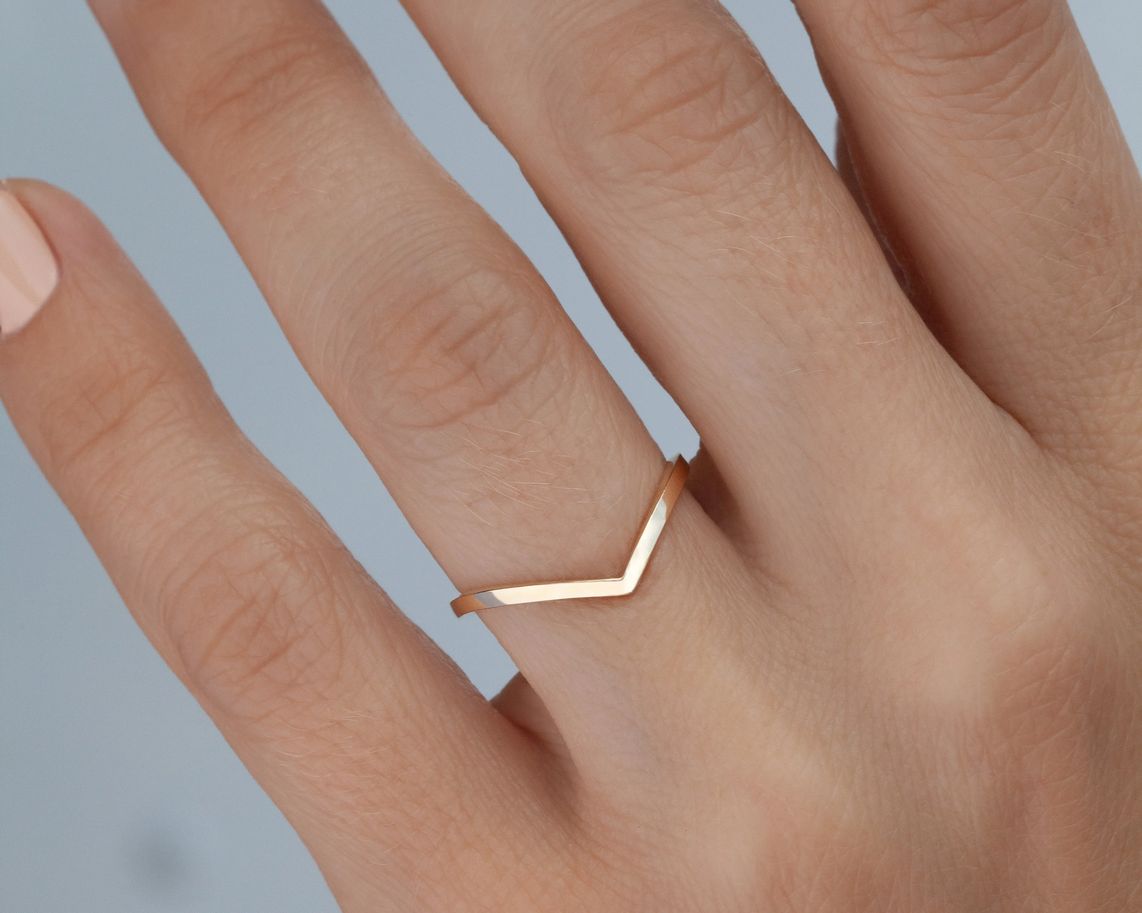 Smooth Emma Chevron Ring (Ready to Ship)