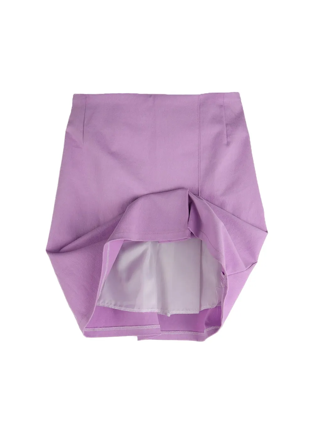 Solid Wrap Cotton Mini Skirt IM406