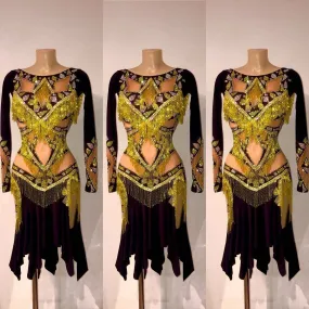 Sponsored Black & Gold Vesa Latin Dress