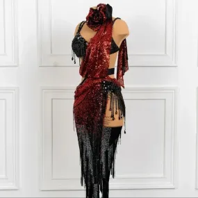 Sponsored Black & Red Sparkle Dress for Latin