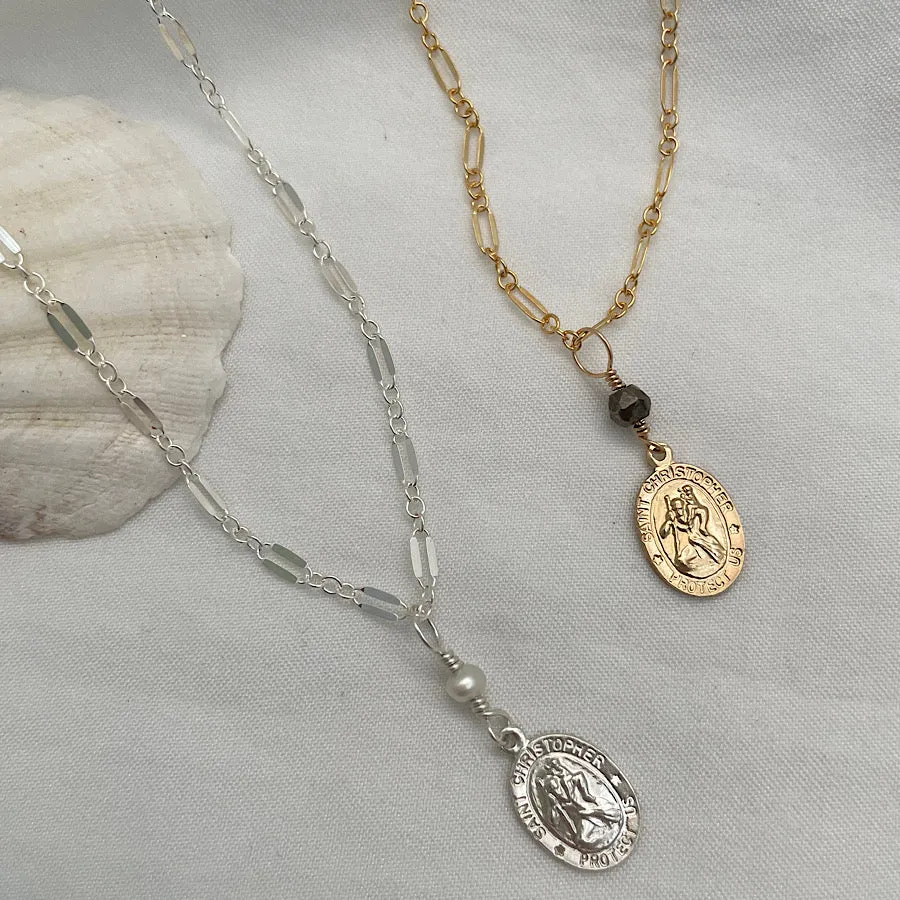 St Christopher Travelers Dainty Necklace