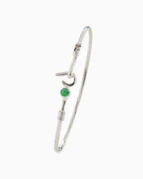 St. John Hook Bracelet with Stone, 2mm - Green Zircon