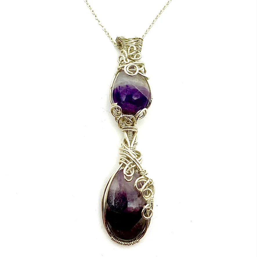 Sterling Wrapped Amethyst Doublet