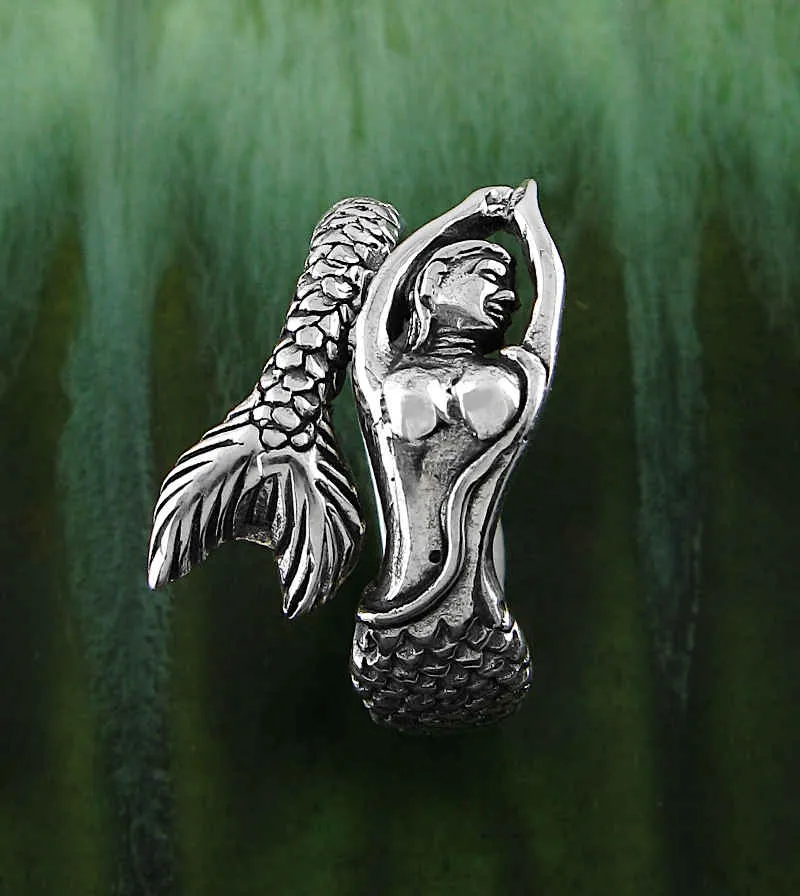 Swimming Mythical Mermaid Adjustable Wrap Ring