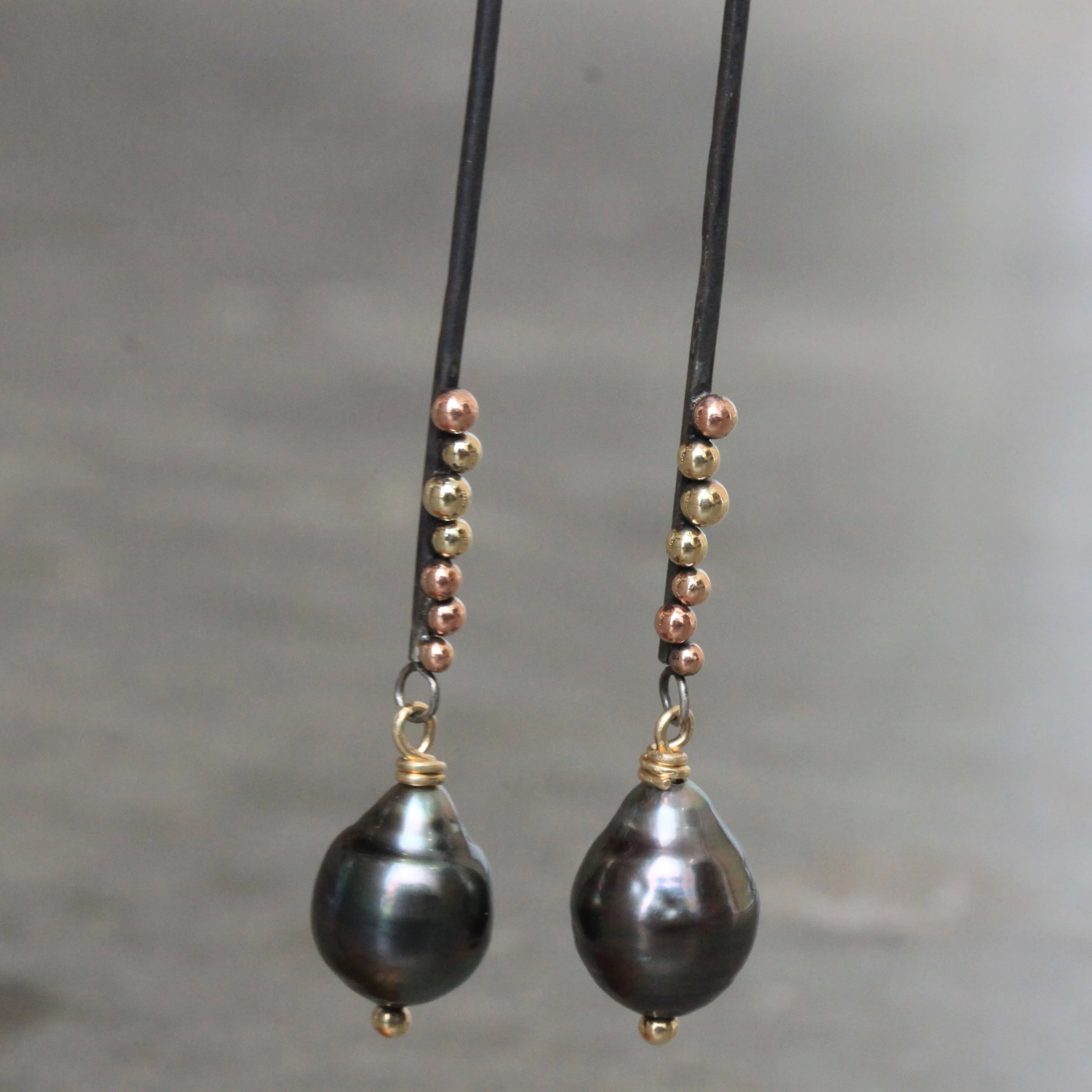 Tahitian Pearl Stick Earrings