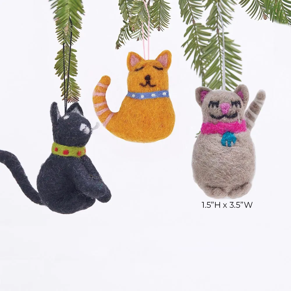 Tan Cat Felt Ornament