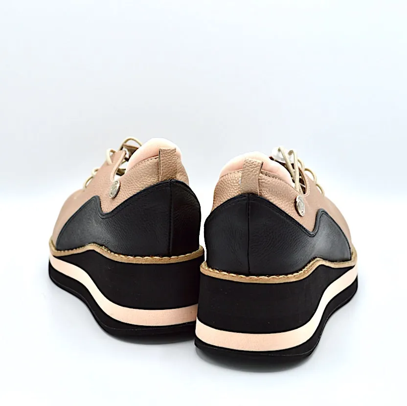 TEMPO OXFORD - ROSEGOLD/BLACK LEATHER