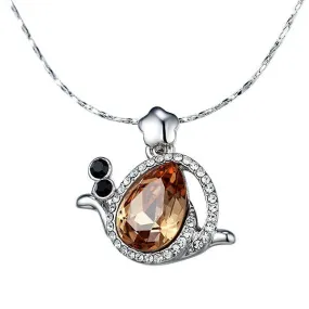 The cute cetrine snail necklace