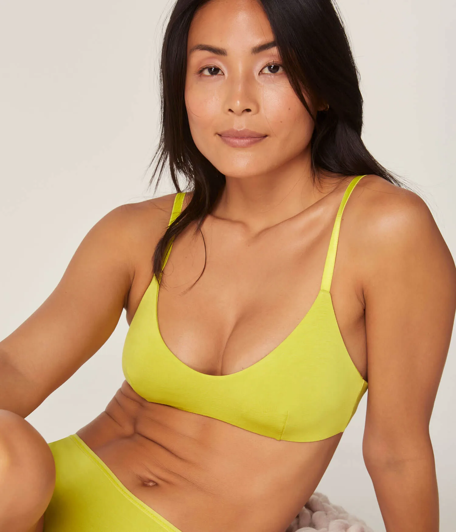 The Plunge Bralette - Bamboo Jersey - Pear