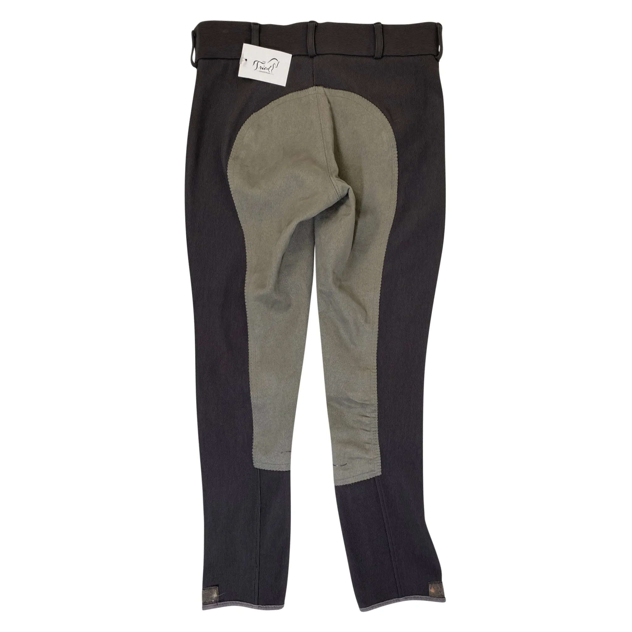 TuffRider Pull-on Low Rise Ribb Breeches in Charcoal - Women's 30