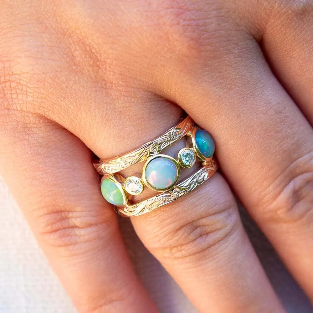 Two-Tone Opal Kamāliiwahine Ring