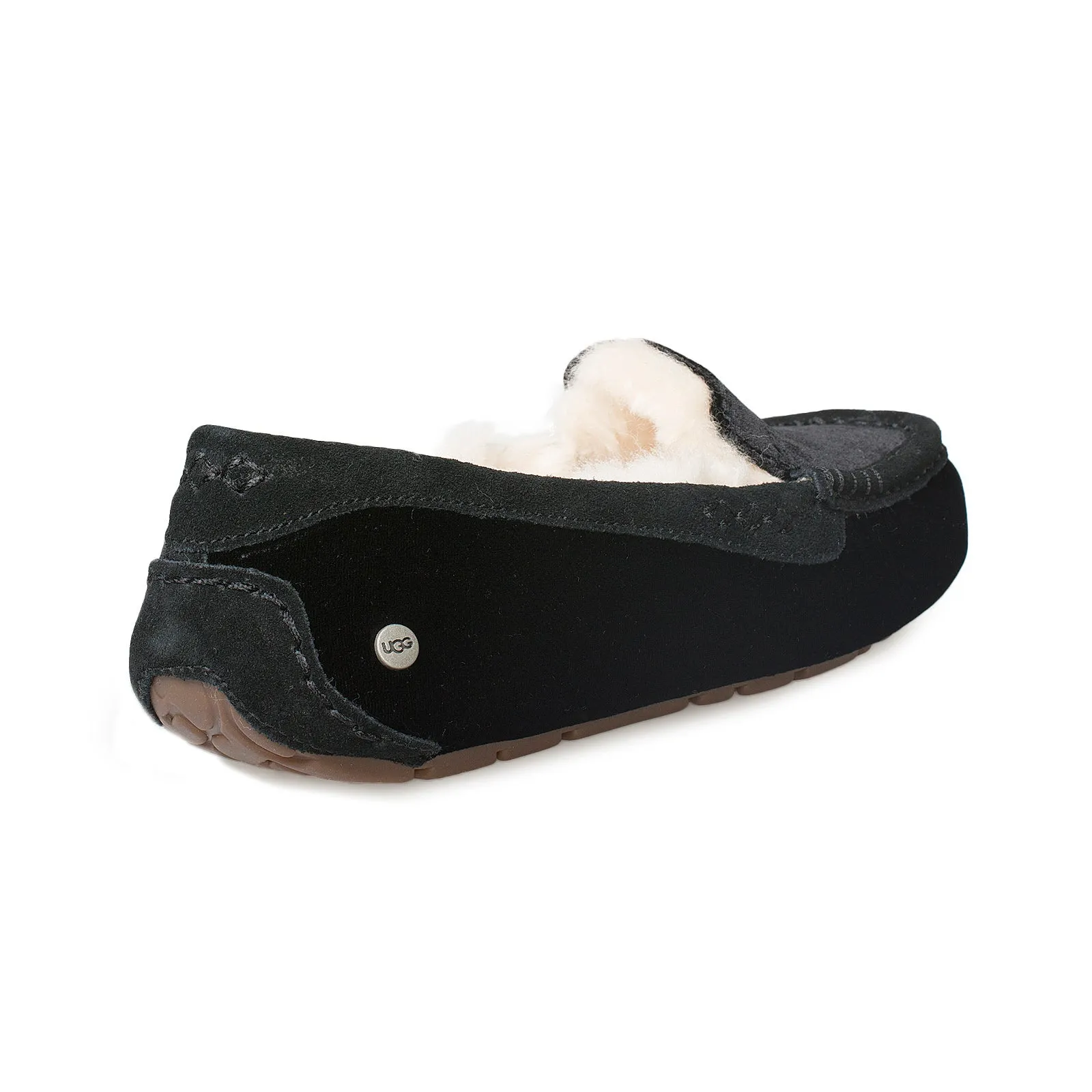 UGG Ansley Velvet Black Slippers - Women's