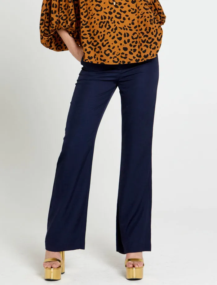 Unguarded Flare High Waisted Pant (Navy)