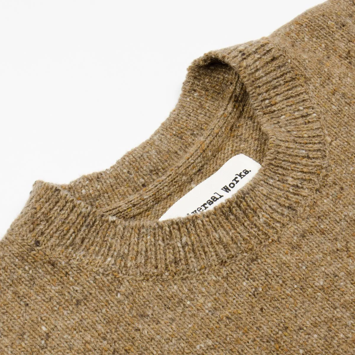 Universal Works - Loose Fisherman Jumper Lambswool Fleck - Camel