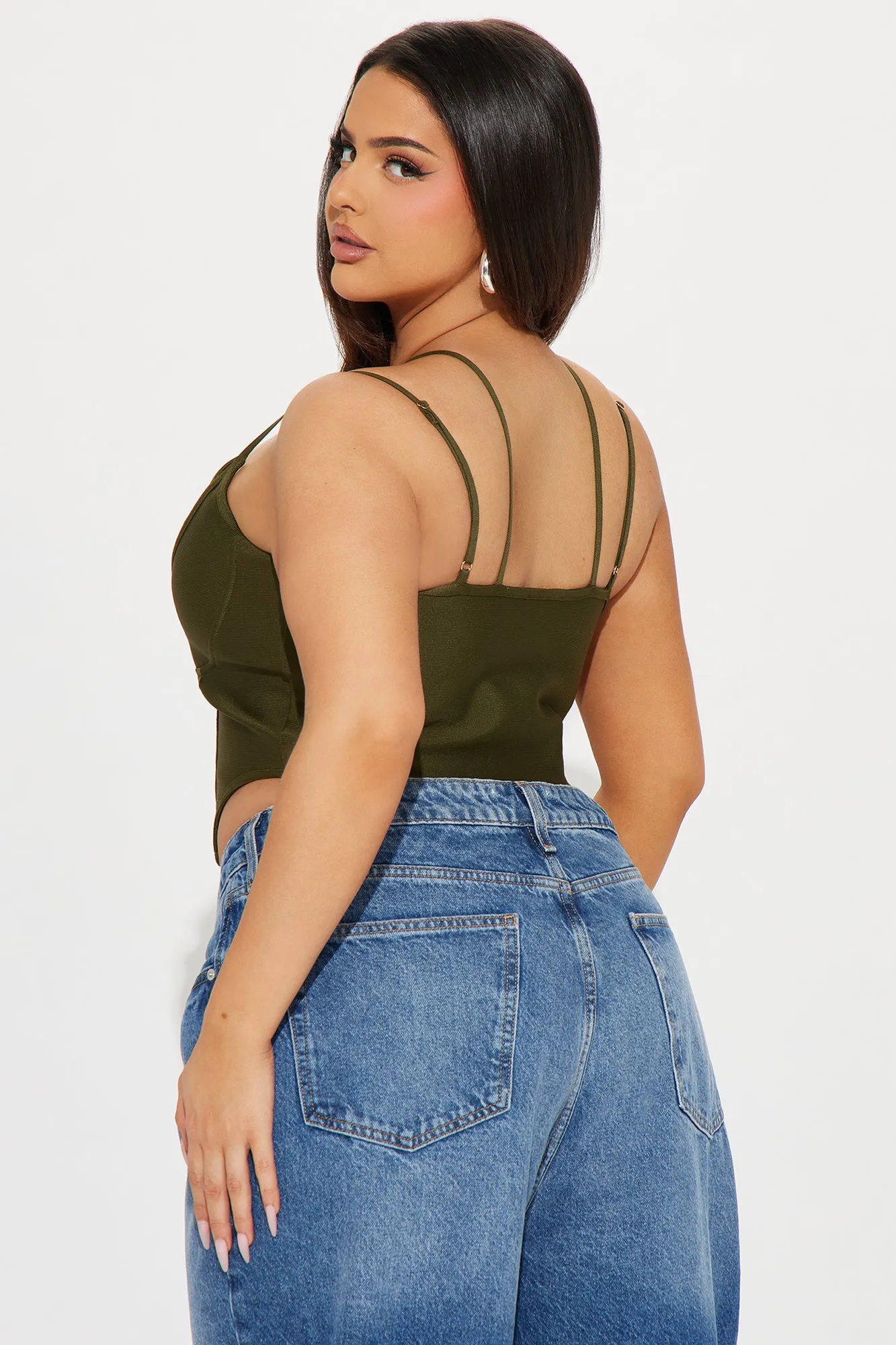 Victoria Bandage Corset Top - Olive