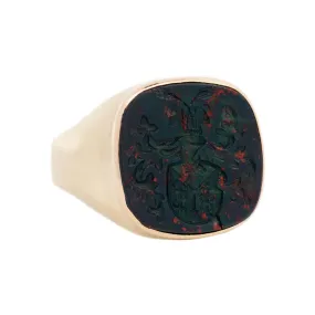 Victorian 15k Bloodstone Signet Ring