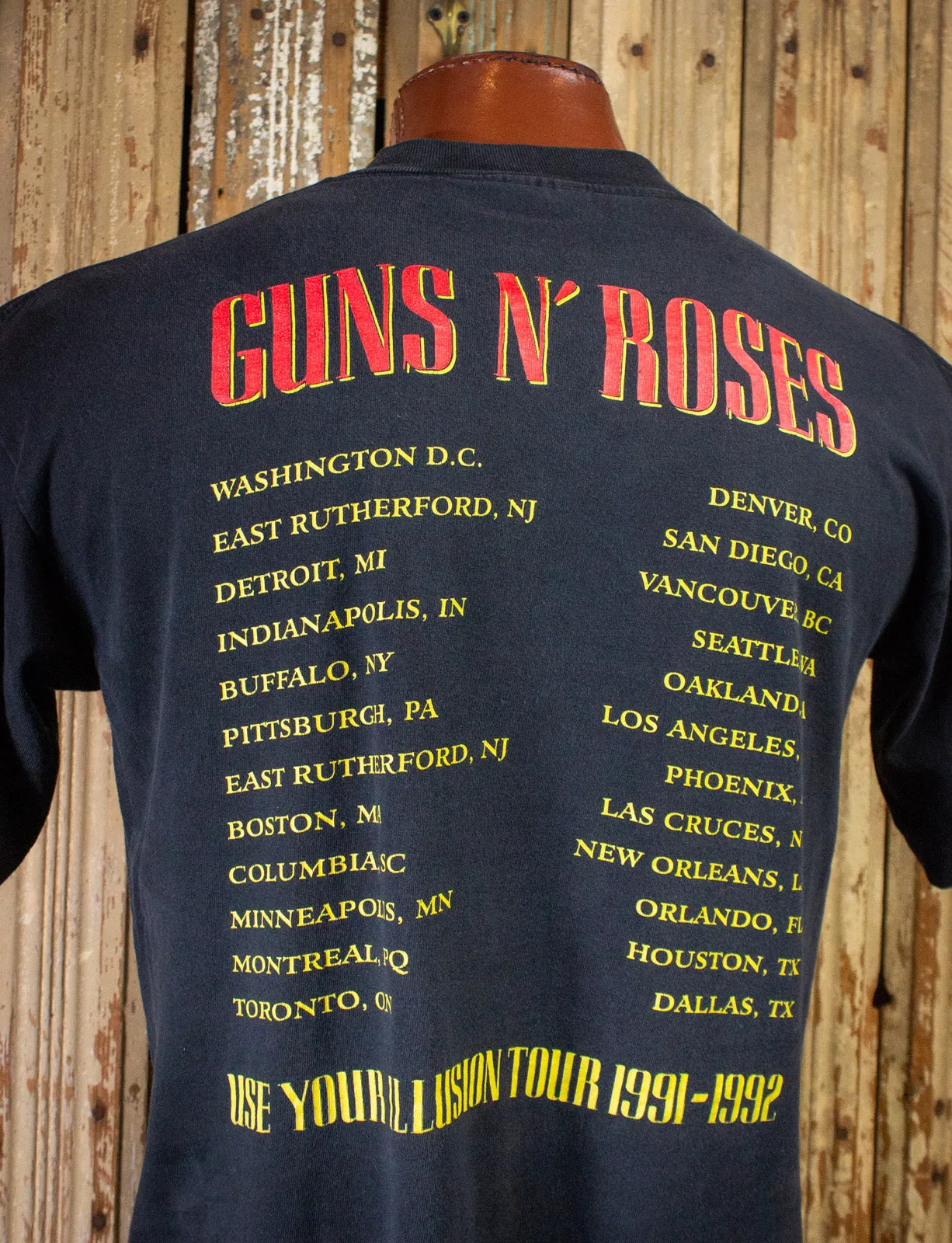 Vintage Guns N Roses Use Your Illusion Tour Concert T Shirt 1991/92 Black Large