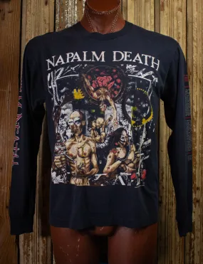 Vintage Napalm Death Campaign for Musical Destruction Concert T Shirt Long Sleeve 1992 Black XL