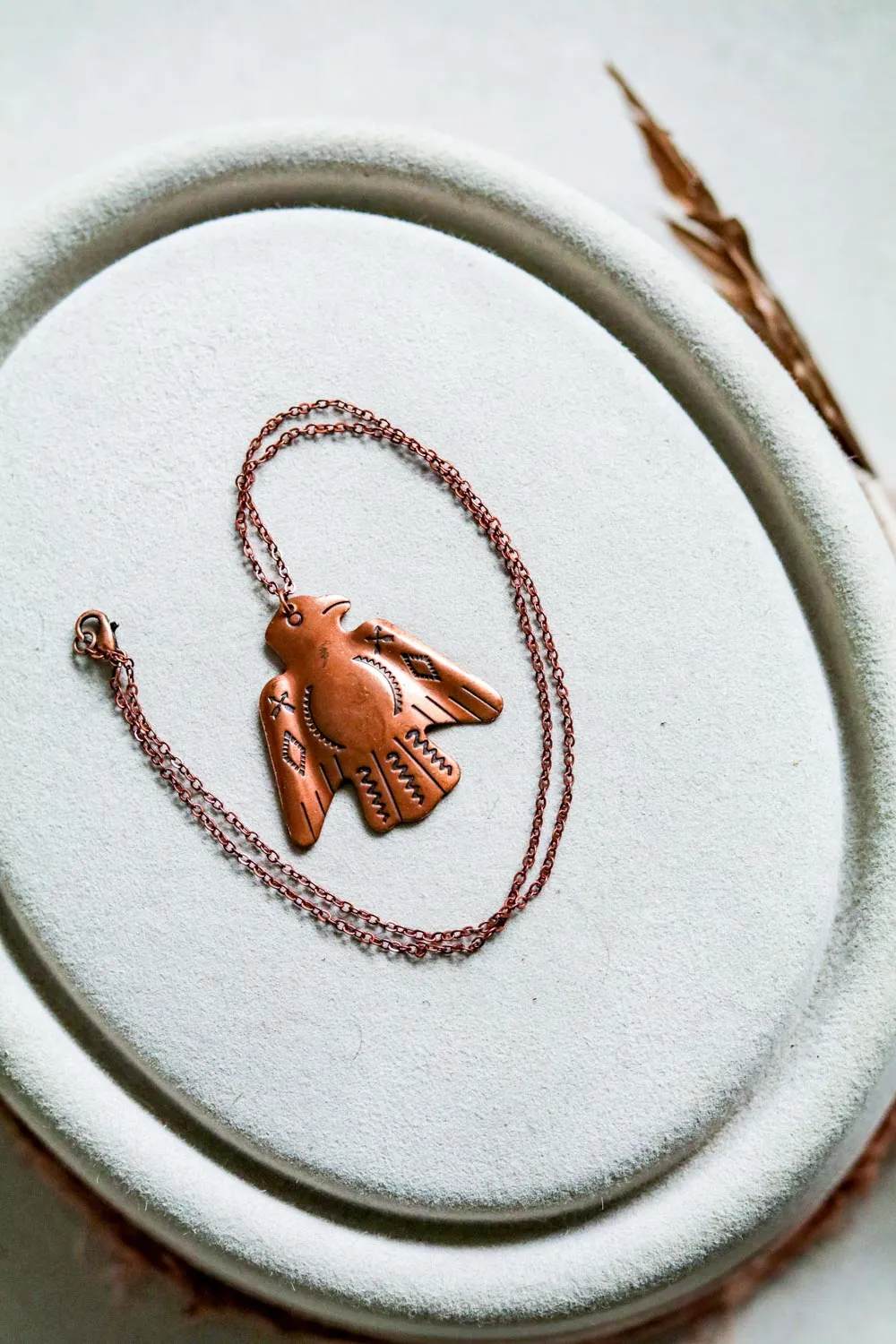 Vintage Southwest Copper Thunderbird Necklace