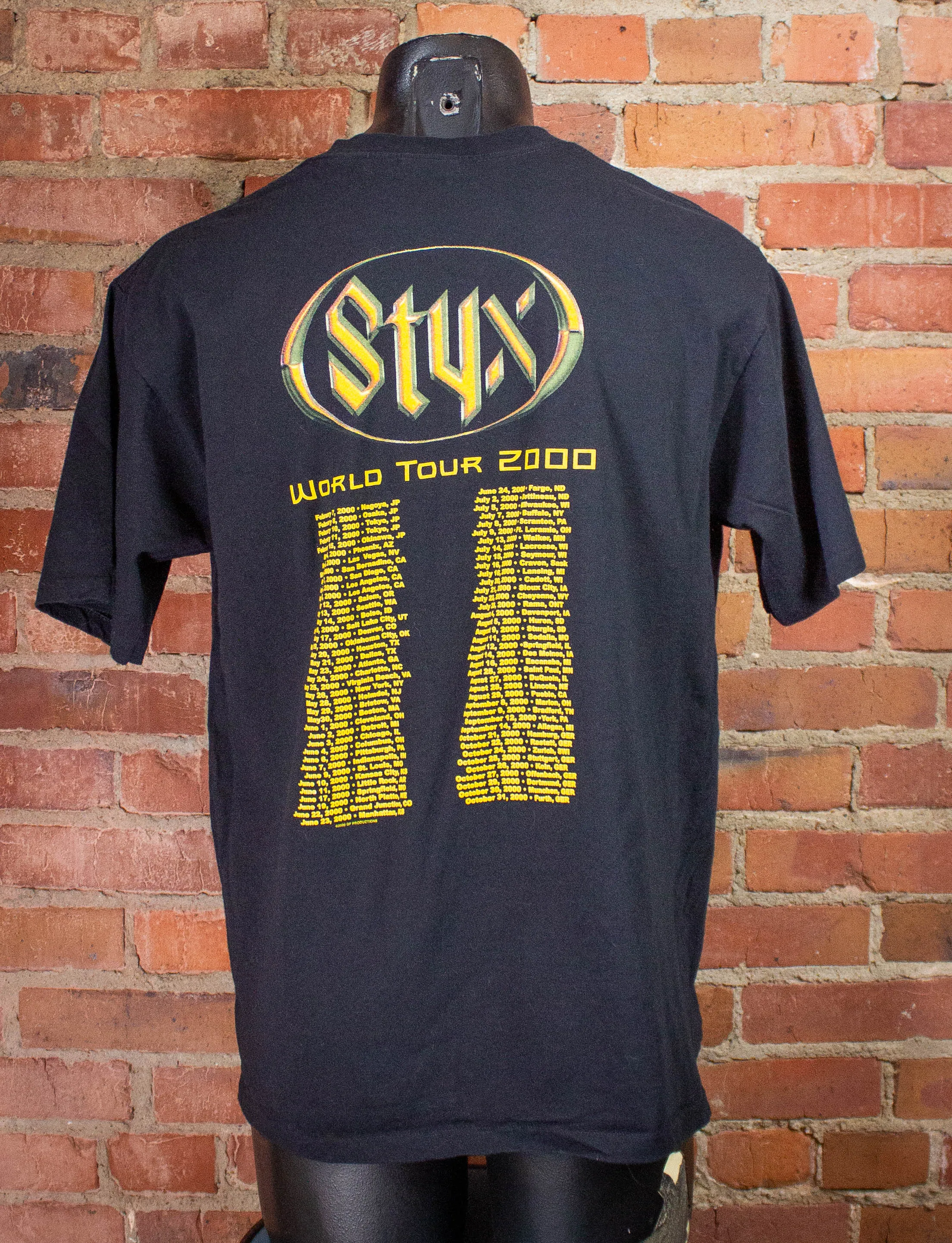 Vintage The Styx Brave New World World Tour Concert T-Shirt 2000 L