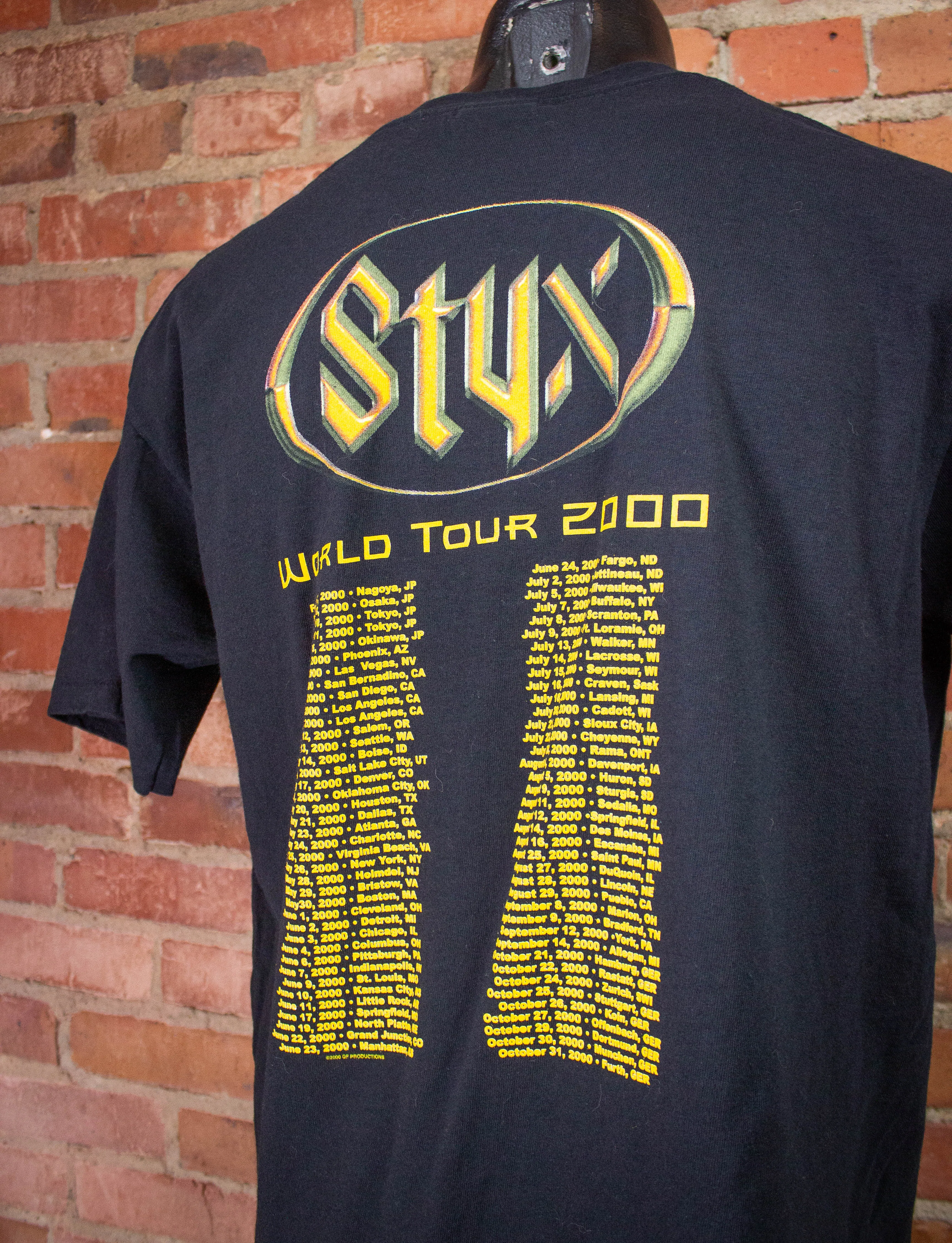 Vintage The Styx Brave New World World Tour Concert T-Shirt 2000 L