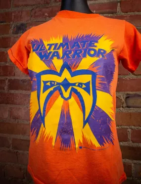 Vintage Ultimate Warrior WWF Graphic T Shirt 1988 Orange XXS