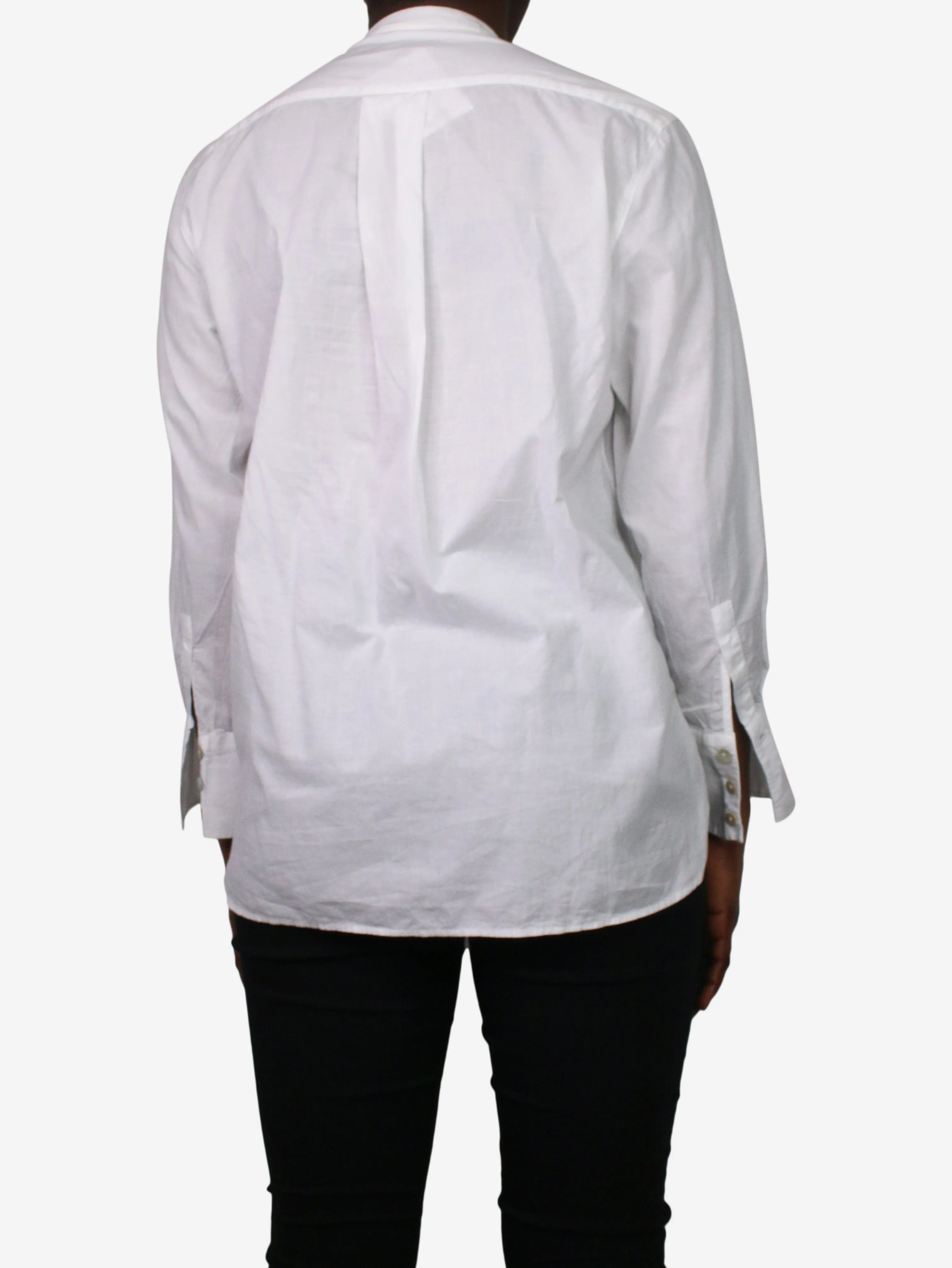 White long sleeve blouse - size UK 10