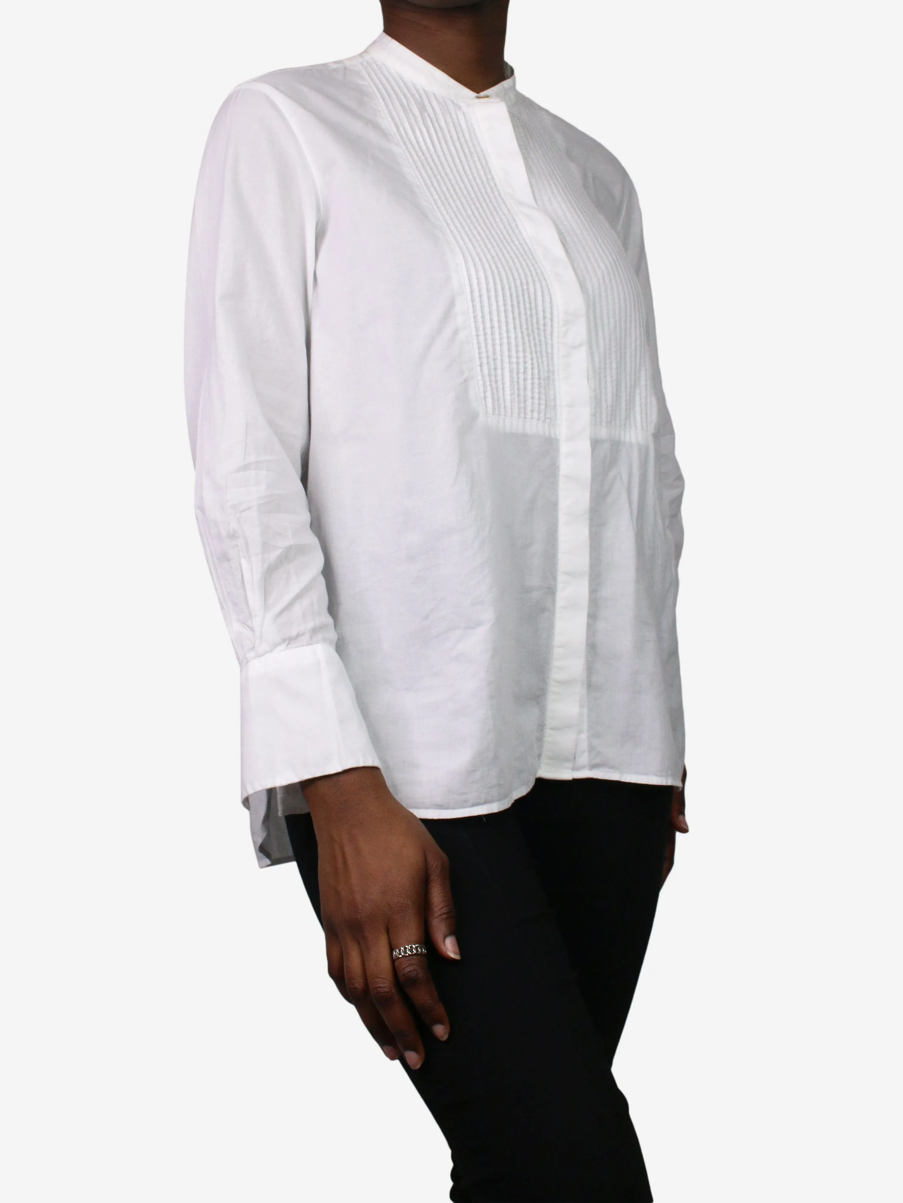 White long sleeve blouse - size UK 10