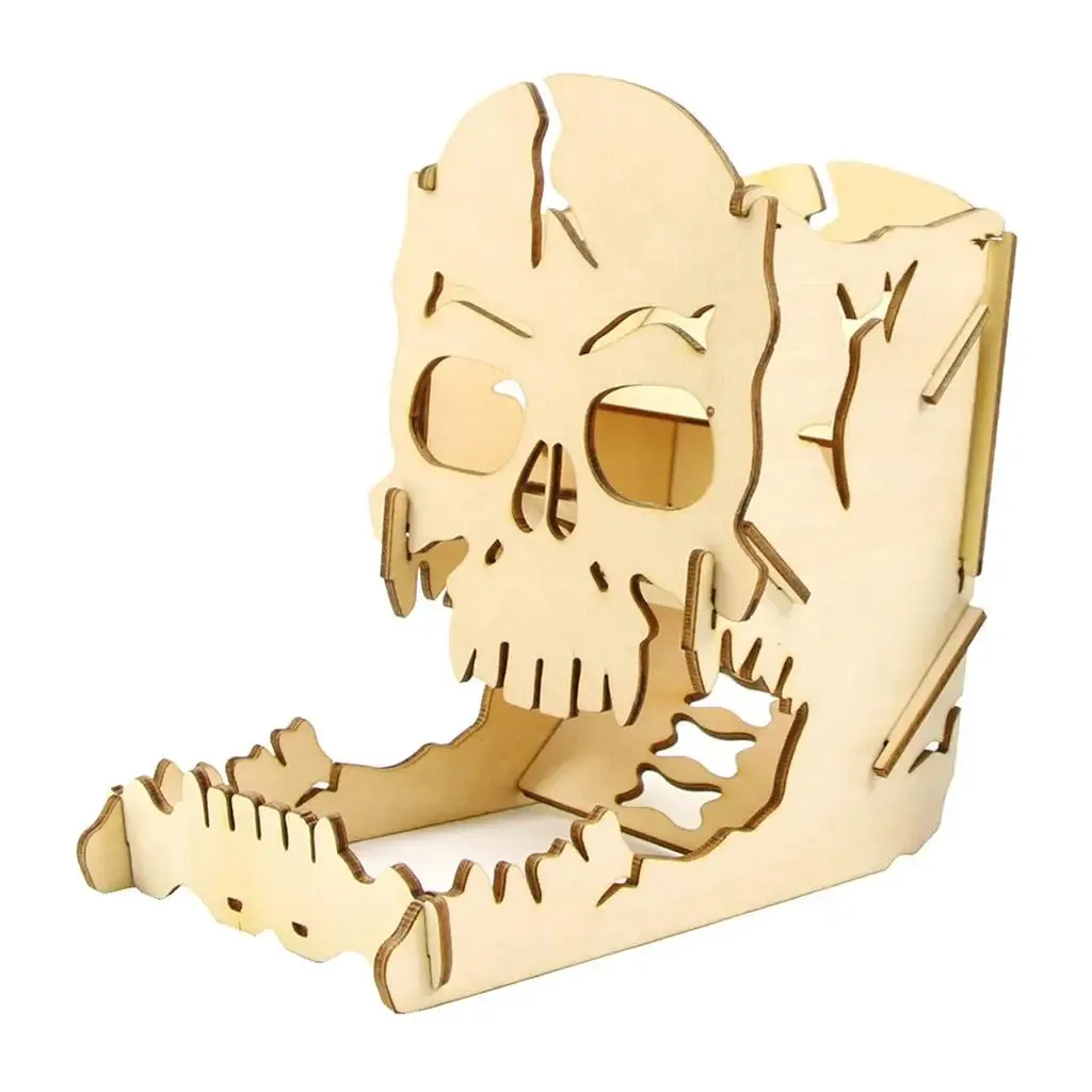 Wood Cut Skull Dice Tower