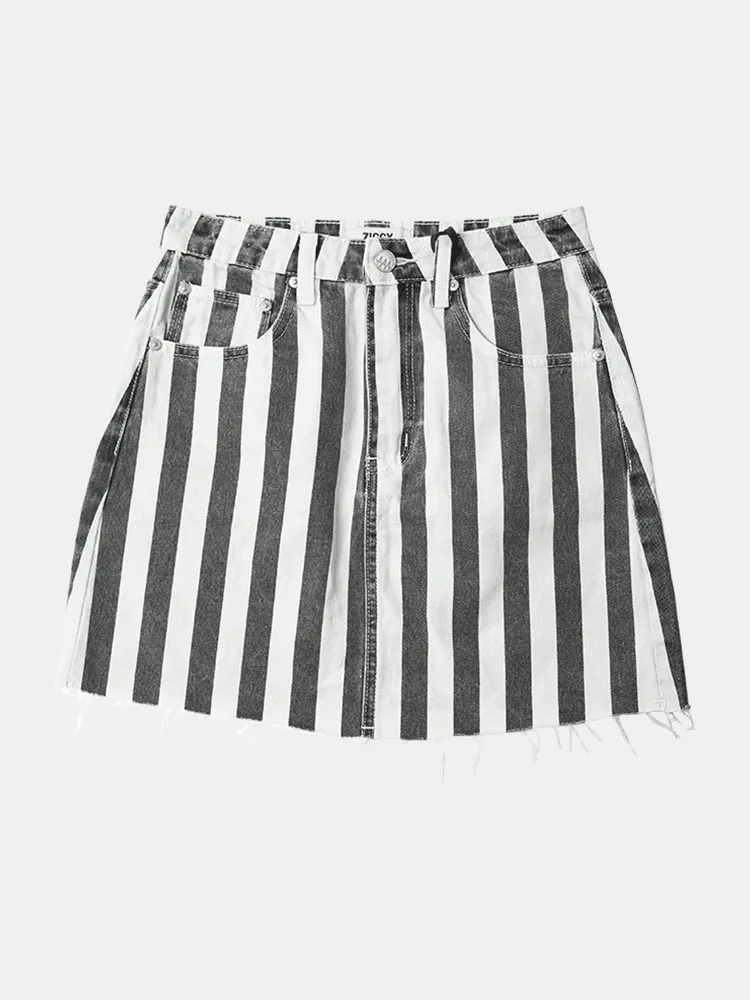 Ziggy Denim Kick Stripe Skirt - Black / White