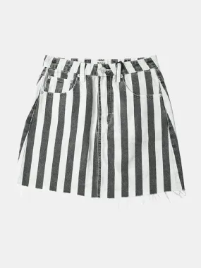 Ziggy Denim Kick Stripe Skirt - Black / White